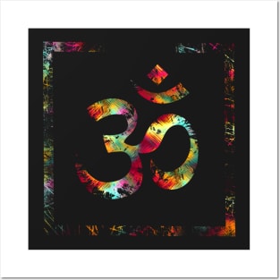 Tie Die Painted Ohm Symbol Squared Posters and Art